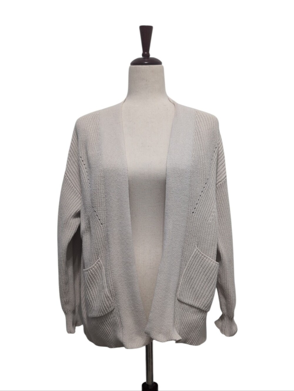 Universal Thread Cream Knit Open Front Cardigan 100% Cotton Women's Small